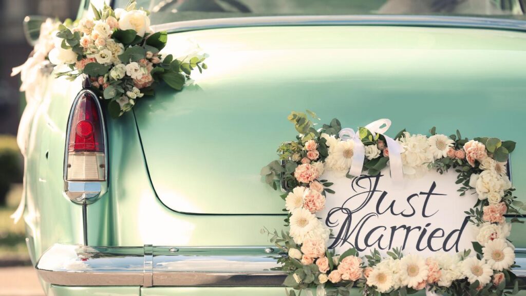 personalising your wedding car 1